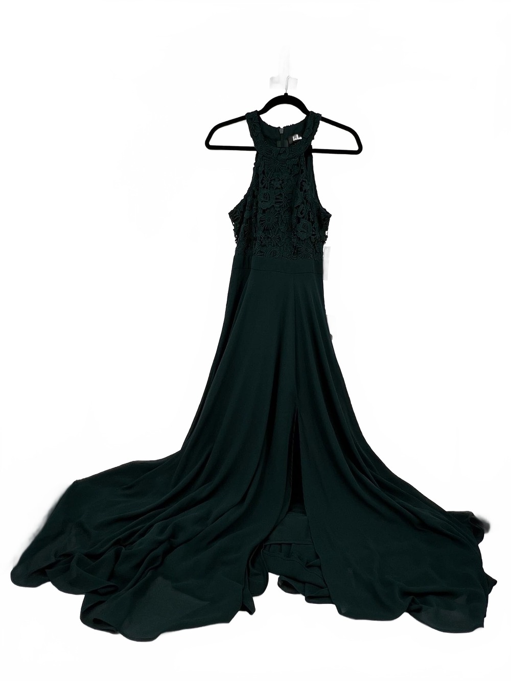 Lulus Green Floral Maxi Dress Zipper Lace Sleeveless | Womens S